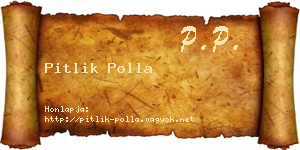 Pitlik Polla névjegykártya